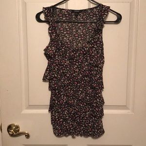 Express Flower Ruffle Tank Top